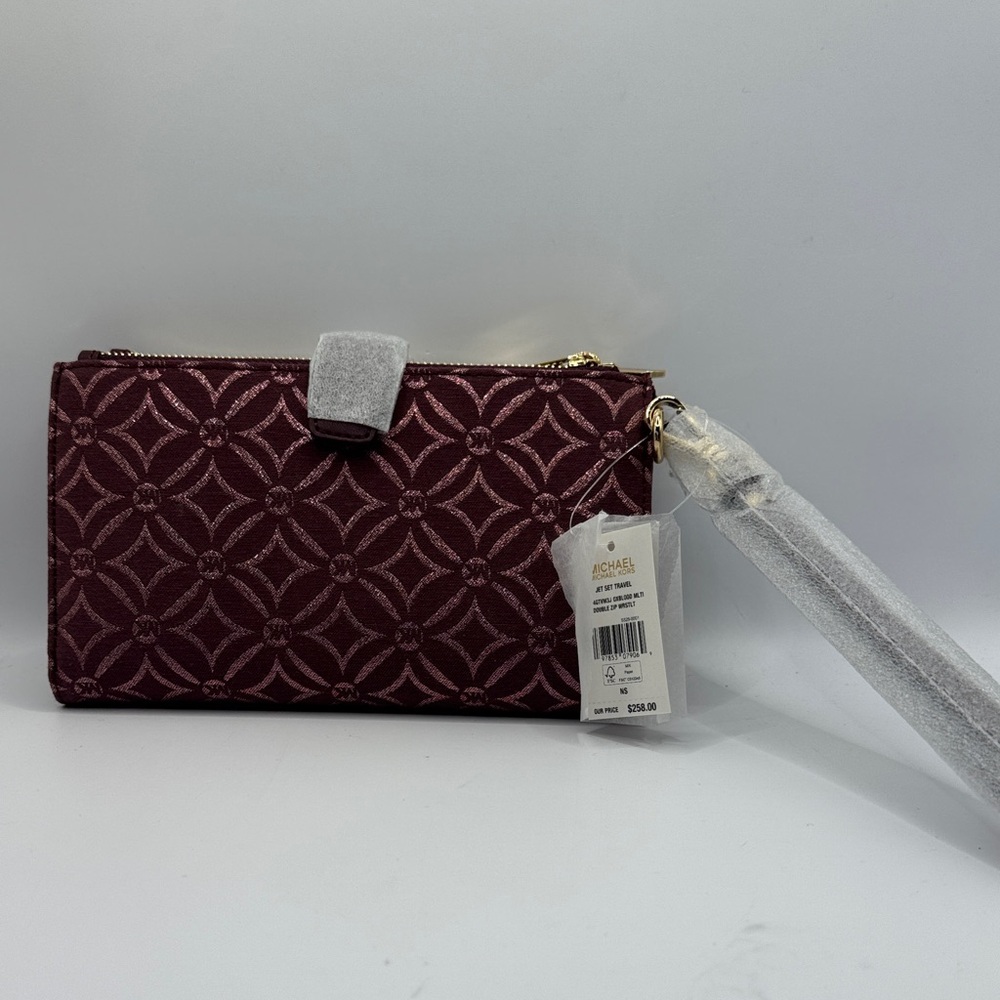 NWT Michael Kors Maroon Jet Set Double Wristlet – Stunning! 🍷✨ - Picture 3 of 5